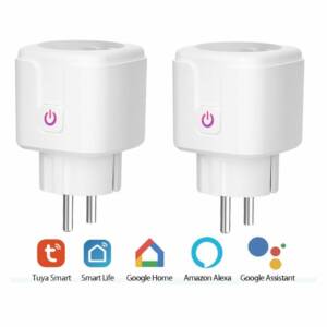 Prise Connectée WiFi, Lot de 2 Prise Intelligente Compatible avec Alexa, Google Home et Smart Life, Prises Programmables WiFi avec Contrôle à Distance, Contrôle Vocal et Fonction de Temps