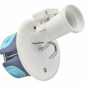 DEBFLEX - BOITE LUMINAIRE DCL STOPAIR MULTIMATERIAUX D67/P50 + DOUILLE E27 + FICHE DCL+ CROCHET - 718606