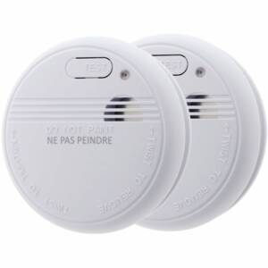 Lot de 2 détecteurs de fumée autonomie 3 ans - pile et accessoires - Otio