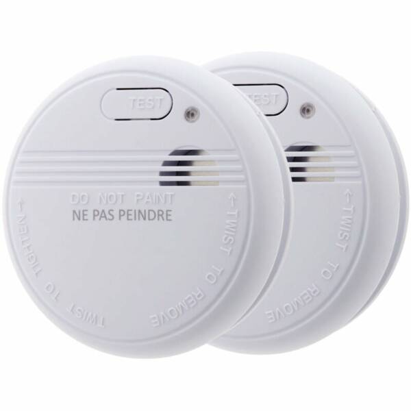 Lot de 2 détecteurs de fumée autonomie 3 ans - pile et accessoires - Otio