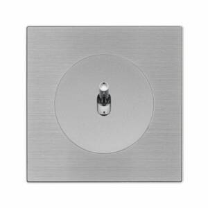 Va-et-vient ALU avec manette chrome DOM et plaque simple métallisée gris – Élégance et fonctionnalité intemporelles - FONTINI