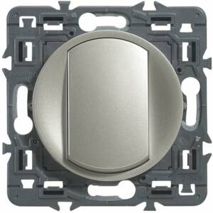 Legrand - Interrupteur ou va-et-vient doigt large Céliane Soft 10A - Titane avec support