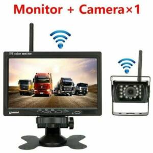 Camera de recul sans fil pour vehicule moniteur LCD de 7 pouces pour camion, Bus, RV, remorque, excavateur 12V-24V Etanche IP67 Angle 120��