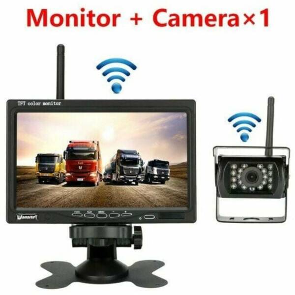 Camera de recul sans fil pour vehicule moniteur LCD de 7 pouces pour camion, Bus, RV, remorque, excavateur 12V-24V Etanche IP67 Angle 120��