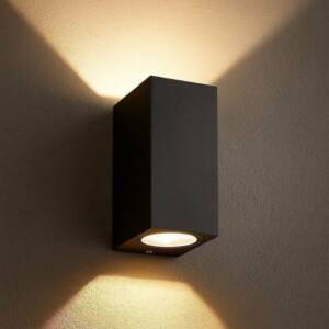 Applique MANATHAN Noire extérieure Rectangulaire double faisceau GU10 IP54