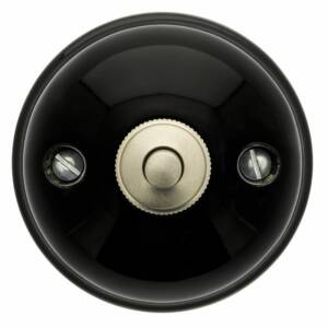 GARBY - Bouton Poussoir Porcelaine Noire 10A-250V Réf. 30310273 - FONTINI