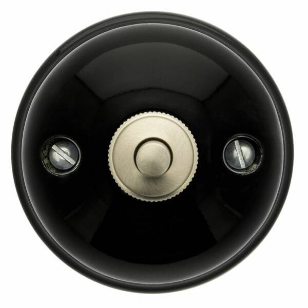 GARBY - Bouton Poussoir Porcelaine Noire 10A-250V Réf. 30310273 - FONTINI
