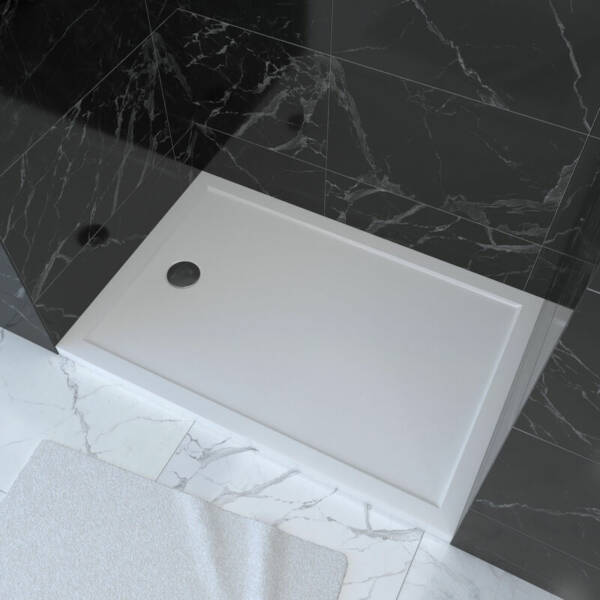 receveur de douche a poser extra-plat en acrylique blanc rectangle - 120x80 whiteness 120
