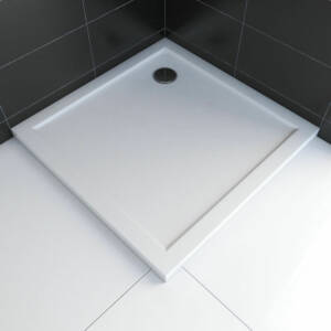 receveur de douche a poser extra plat en acrylique blanc carre 70x70 cm bac de douche