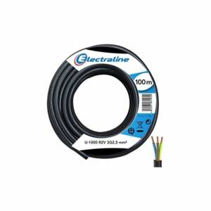 ELECTRALINE 10218439D COURONNE DE CABLE U-1000 R2V 4G1.5 50M, NOIR 1021828BD