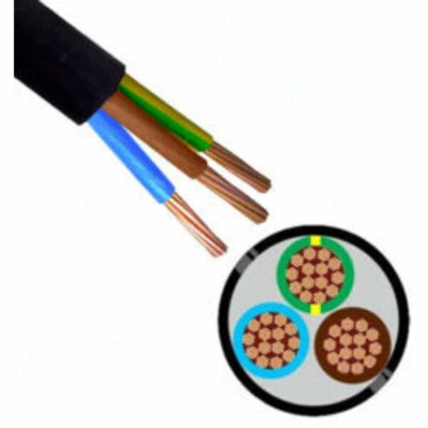 Câble électrique - RO2V / R2V - 3G - 10mm² - Au mètre - RO2V3G10