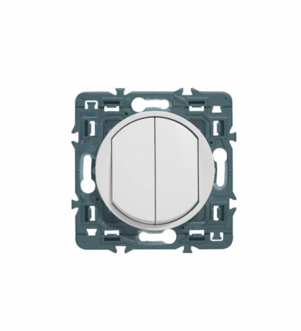 Double Poussoir 6A Céliane - Blanc